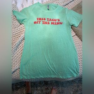 Hubs & Hers This Taco is off the Menu Shirt- Lime Green
